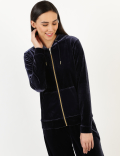 Velour Zip Up Hoodie