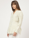 Pure Cotton Printed Mandarin Collar Shirt