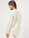Pure Cotton Printed Mandarin Collar Shirt