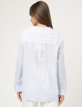 Pure Cotton Printed Mandarin Collar Shirt