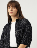 Pure Viscose Print Spread Collar Shirt