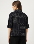 Pure Viscose Print Spread Collar Shirt