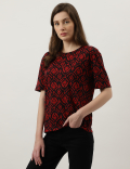 Printed Round Neck Top