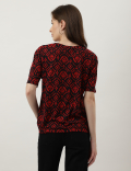Printed Round Neck Top