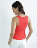Cotton Rich Round Neck Textured Vest
