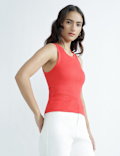 Cotton Rich Ribbed Fitted Bra Vest