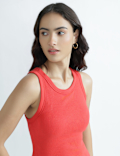 Cotton Rich Ribbed Fitted Bra Vest