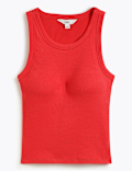 Cotton Rich Ribbed Fitted Bra Vest