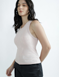 Cotton Rich Round Neck Textured Vest
