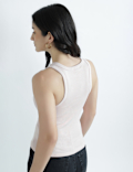 Cotton Rich Round Neck Textured Vest