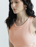 Cotton Rich Ribbed Fitted Bra Vest