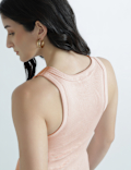 Cotton Rich Ribbed Fitted Bra Vest