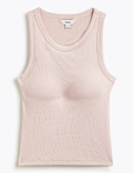 Cotton Rich Ribbed Fitted Bra Vest