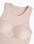Cotton Rich Ribbed Fitted Bra Vest