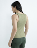 Cotton Rich Round Neck Textured Vest