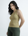 Cotton Rich Ribbed Fitted Bra Vest