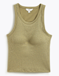 Cotton Rich Ribbed Fitted Bra Vest