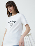 Pure Cotton Typographic Crew Neck T-shirt