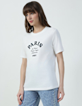 Pure Cotton Typographic Crew Neck T-shirt