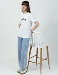 Pure Cotton Typographic Crew Neck T-shirt