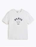 Pure Cotton Typographic Crew Neck T-shirt