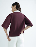 Pure Cotton Polo Neck Plain T-Shirt