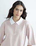 Pure Cotton Polo Neck Plain T-Shirt