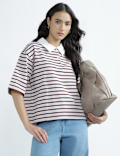 Pure Cotton Polo Neck Plain T-Shirt