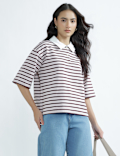Pure Cotton Polo Neck Plain T-Shirt