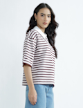 Pure Cotton Polo Neck Plain T-Shirt