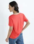 Pure Cotton V-Neck Plain T-Shirt