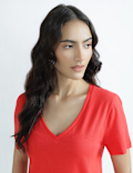 Pure Cotton V-Neck T-Shirt