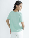 Pure Cotton V-Neck Plain T-Shirt