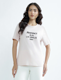 Pure Cotton Round Neck Graphic Print T-Shirt
