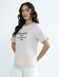 Pure Cotton Round Neck Graphic Print T-Shirt
