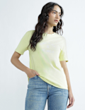 Pure Cotton Round Neck Graphic Print T-Shirt