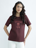 Pure Cotton Round Neck Graphic Print T-Shirt
