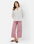 Pure Cotton Embroidered Balloon Sleeve Top