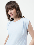 Pure Cotton Plain Crew Neck Top
