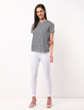 Straight SS Crew Print Tee