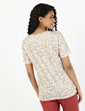 Palm Print Crew Neck Tee