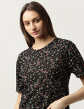 Floral Printed Round Neck T-Shirt