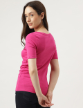 Pure Cotton Solid V-Neck T-Shirt