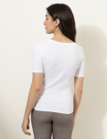 Pure Cotton Solid V-Neck T-Shirt