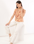 Floral Print Crew Neck T-shirt