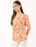 Floral Print Crew Neck T-shirt