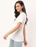 Pure Cotton Plain V-Neck T-shirt