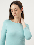Fitted Slash Neck Tee
