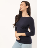 Fitted Slash Neck Tee