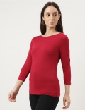 Fitted Slash Neck Tee